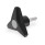GN 533 Boutons à trois lobes avec goujon fileté, goujon fileté en acier Couleur du capuchon: DGR - gris, RAL 7035, finition mat