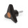 GN 533 Boutons à trois lobes avec goujon fileté, goujon fileté en acier Couleur du capuchon: DOR - orange, RAL 2004, finition mat